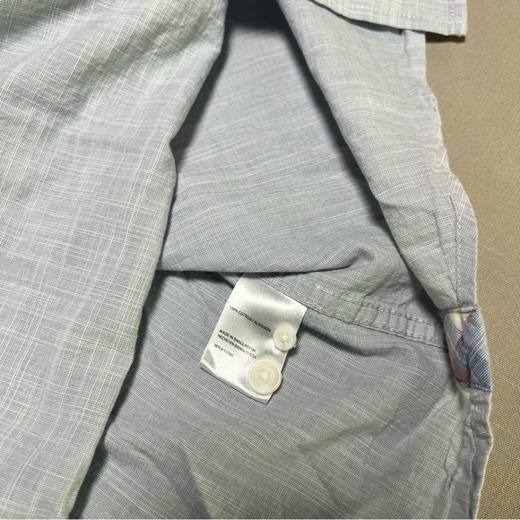 Original Weatherproof Vintage Mens Blue Button Up Short Sleeve Shirt Size Large - Picture 4 of 7